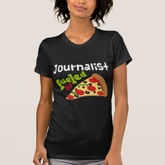 Journalist-(lustige) Pizza T-Shirt (Vorderseite)