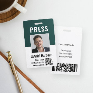 Journalist oder Reporter Foto QR-Code Pressepass I Ausweis