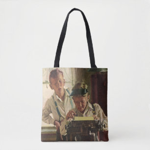 Journalisten der Zeitung "Vintag Children Boy News Tasche