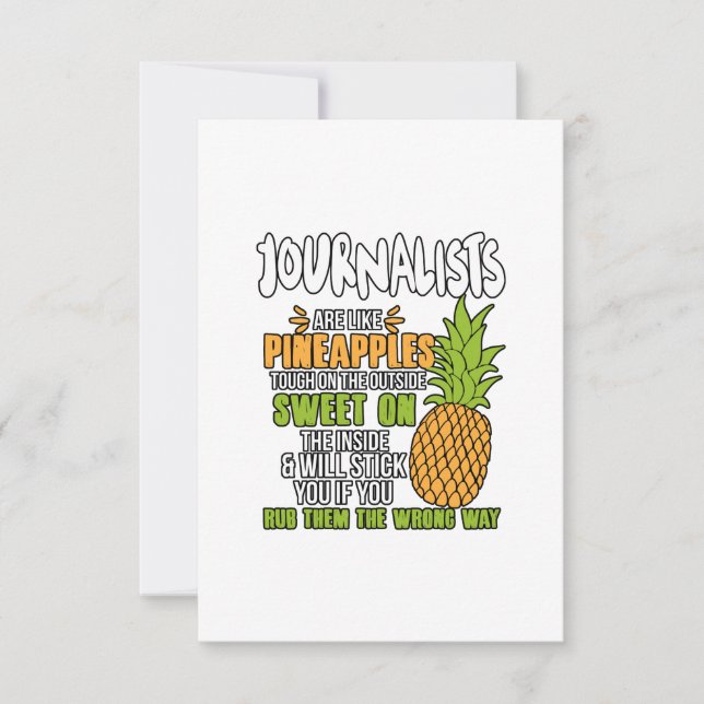 Journalisten sind wie Ananas. Dankeskarte (Vorderseite)