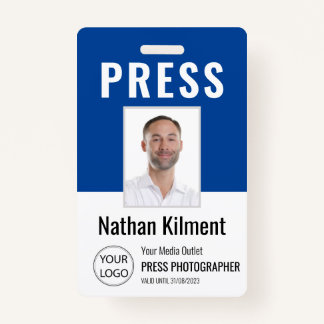 Journalisteninformation Foto Name Logo-ID Navy Blu Ausweis