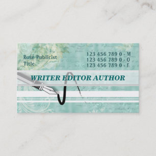 Journalistherausgeberschreibens-Autornhandschrift Visitenkarte