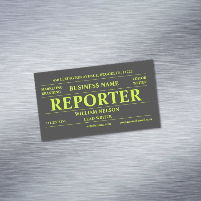 Journalistin Black Magnetische Visitenkarte (Beispiel)