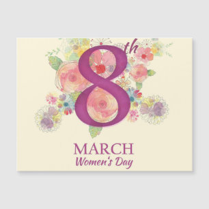 Journée de la femme 8 mars Carte magnétique