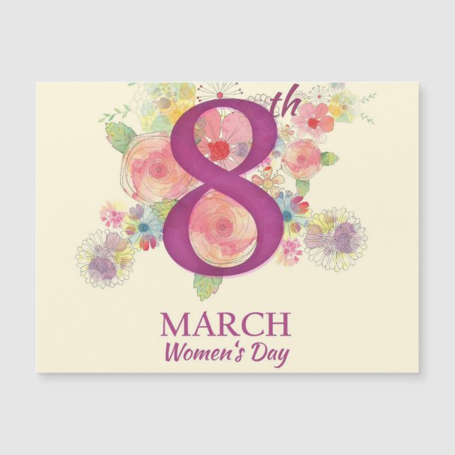 Journée de la femme 8 mars Carte magnétique (Devant)