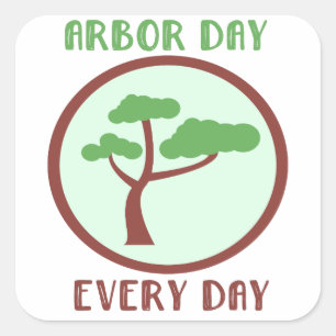 Journée de l'arbre autocollants de chaque carré 