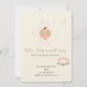 Journée de Spa pour Bébé Invitation à la Baby Sh