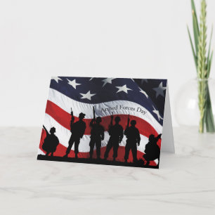 Journée des forces armées avec carte de drapeau