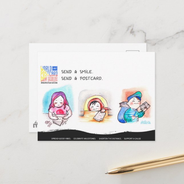 Journée mondiale de la carte postale (Devant/Arrière en situation)