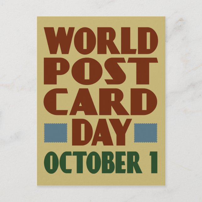 Journée mondiale des cartes postales avec typograp (Devant)