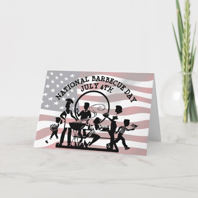 Journée nationale du barbecue 4 juillet Carte Unis (Devant)