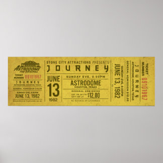 Journey Konzert Ticket – Vintage Rock Wandkunst Pr Poster