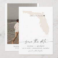 JOURNI Florida Map Beach Zielort Save the Date