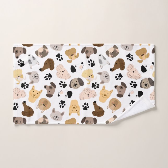 Jours de chiens - Races de chiens et pattes de chi (Serviette à main)