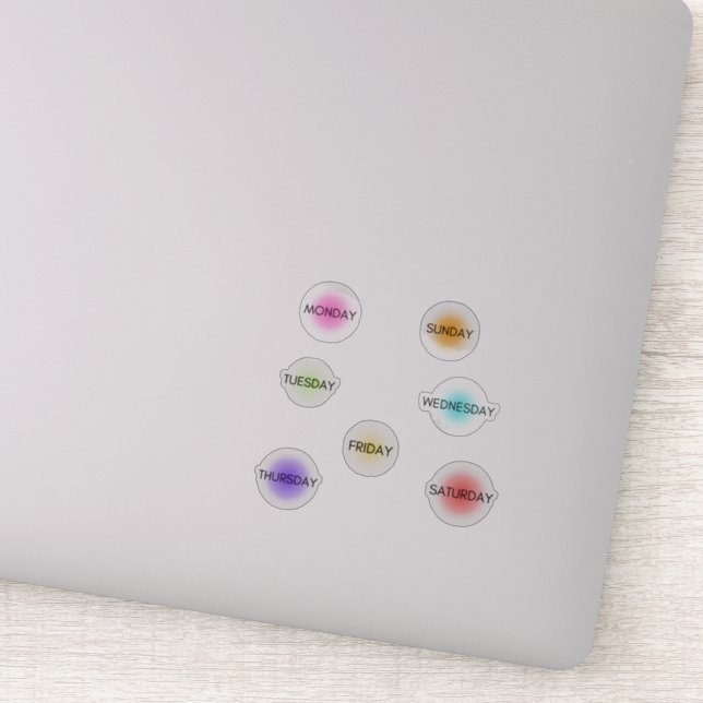 Jours de la semaine Sticker Sticker Gradient (Détail)