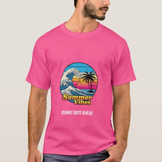 Jours ensoleillés à l'avant - T-shirt Vibes été (Devant)