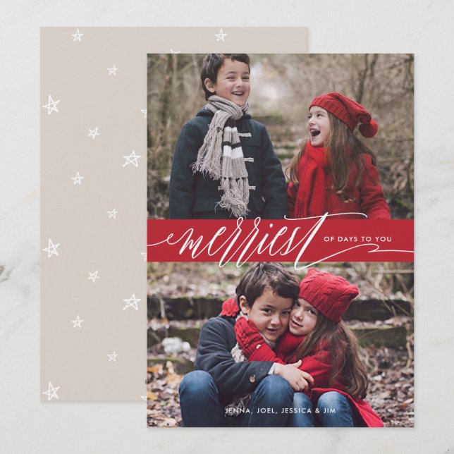 Jours les plus agréables Carte photo de Noël (Devant / Derrière)