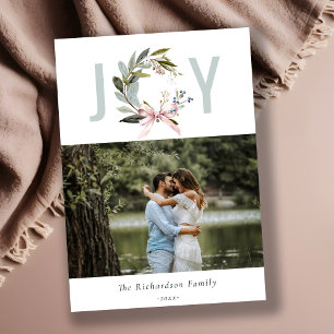 Joush Blue Green Winter Weihnachtskranz Foto Feiertagskarte