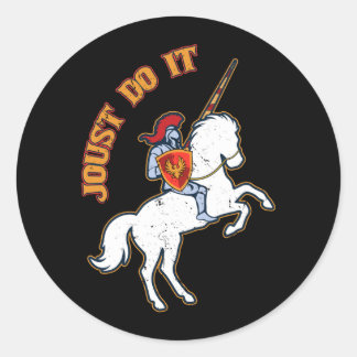 Joust Do It Funny Ren Faire Jousting Medieval Runder Aufkleber
