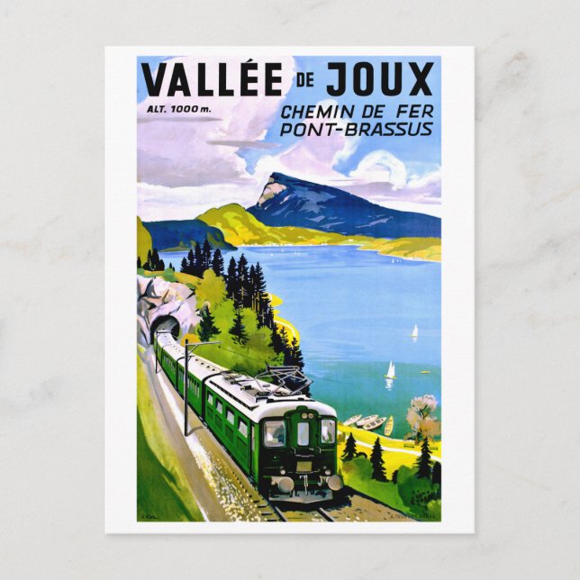 Joux valey, Brücke kommt aus dem Tunnel Postkarte (Vorderseite)