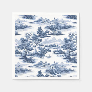 Jouy-Stoff ,blaues Porzellan ,Porzellan,blaues Wei Serviette