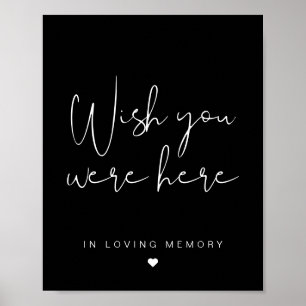 JOVI Black Edgy Wish You Were Sign Poster