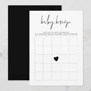 JOVI Black Modern Baby Shower Bingo-Spiel Einladun Einladung