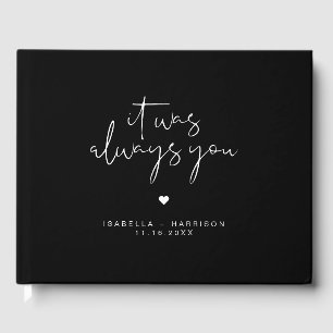 JOVI Edgy Black and White Minimalistisch Wedding Gästebuch