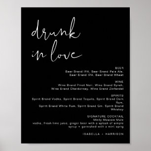 JOVI Edgy Black Drunk in Love Bar Menu Schild