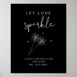 JOVI Edgy Black Mariage Sparkler Envoyer Poster