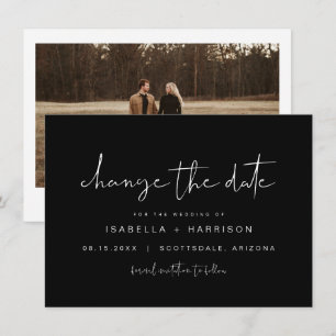 JOVI Edgy Black Modern Changer la date Invitation