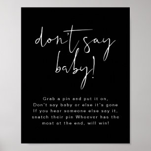 JOVI Edgy Black Modern Don't Say Baby Schild