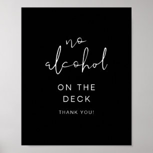 JOVI Edgy Black Modern No Alcohol Sign Poster