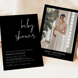 JOVI Edgy Modern Black Baby Shower Einladung