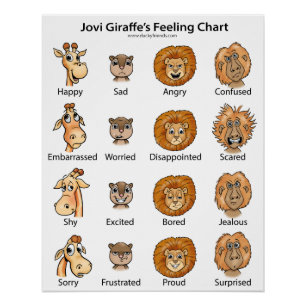 Jovi Giraffen-Gefühls-Diagramm Poster