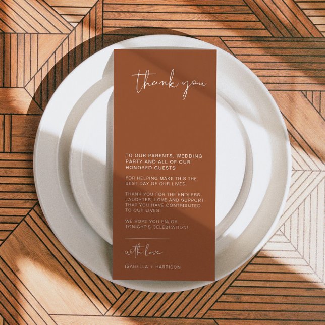 JOVI Modern Black Wedding Table Dankeschön Karte (Von Creator hochgeladen)