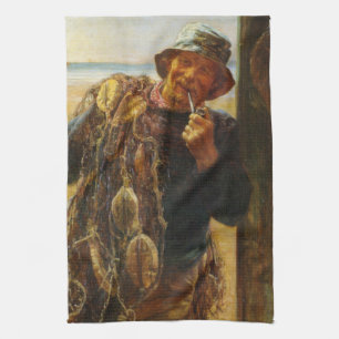 Jovial Fisherman (von Frederick Morgan) Geschirrtuch