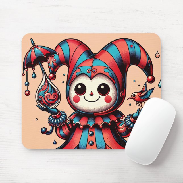 Jovial Jester und Feathered Friend Mousepad (Mit Mouse)