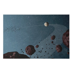 Jovian Trojans Asteroids. Künstlicher Leinwanddruck