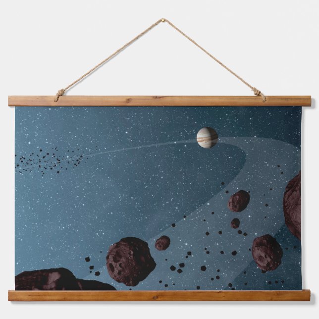 Jovian Trojans Asteroids. Wandteppich Mit Holzrahmen (Vorne)