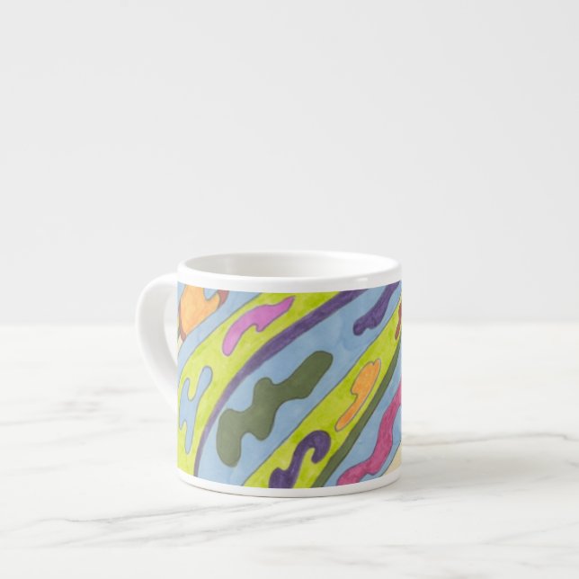 "Joy" Abstrakte Kunst Espressotasse (Vorderseite Links)