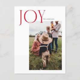 Joy Aligned One Foto Holiday Post Card Feiertagspostkarte