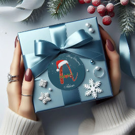 Joy Alphabet de Noël "A" Sticker rond