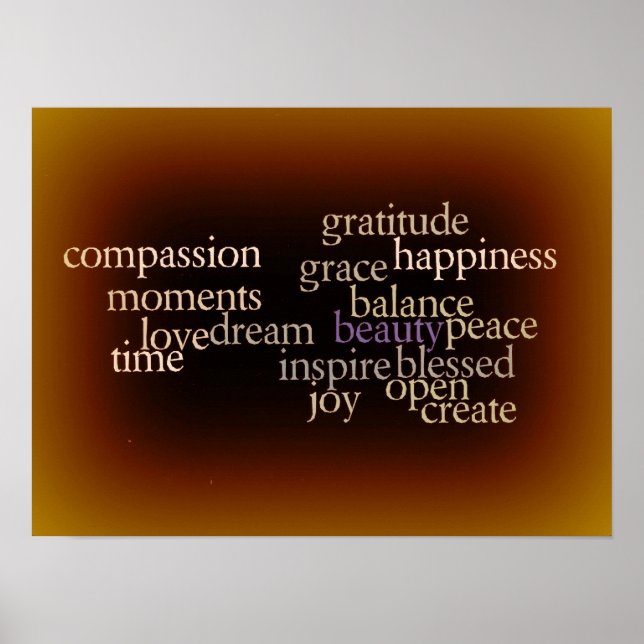 Joy and Gratitude Gold Poster (Vorne)