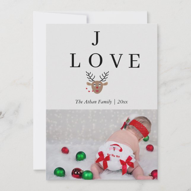 Joy and Liebe Crossword Holiday Foto Card Einladung (Vorderseite)