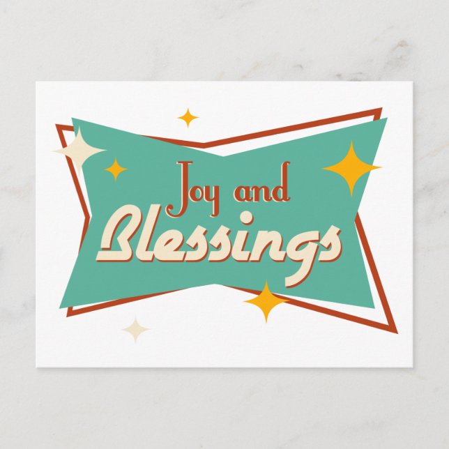 Joy and Sessings Feiertagspostkarte (Vorderseite)