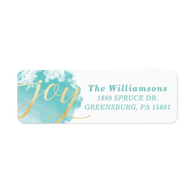 Joy | Artistic Aqua Blue Watercolor Paint Stroke (Vorne)