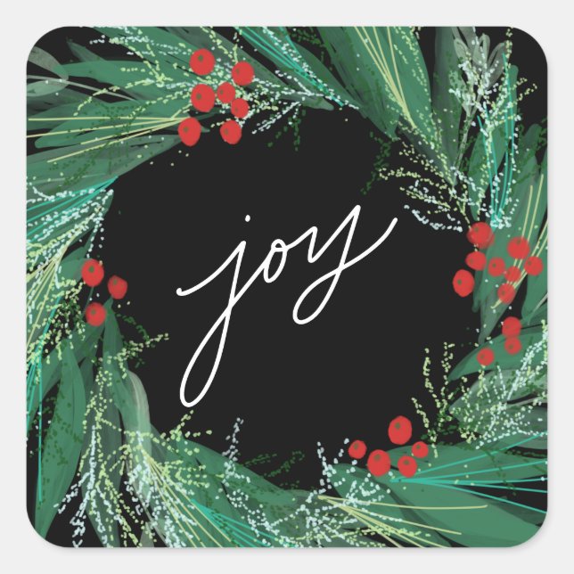 Joy Berry Sticker de Noël Enveloppe Sceau (Devant)