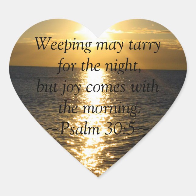 Joy Bible Zitat von Psalms Heart Sunrise Aufkleber (Vorderseite)