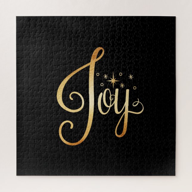 "Joy" Black Gold Script Elegante Urlaubsspass Fami (Vertikal)